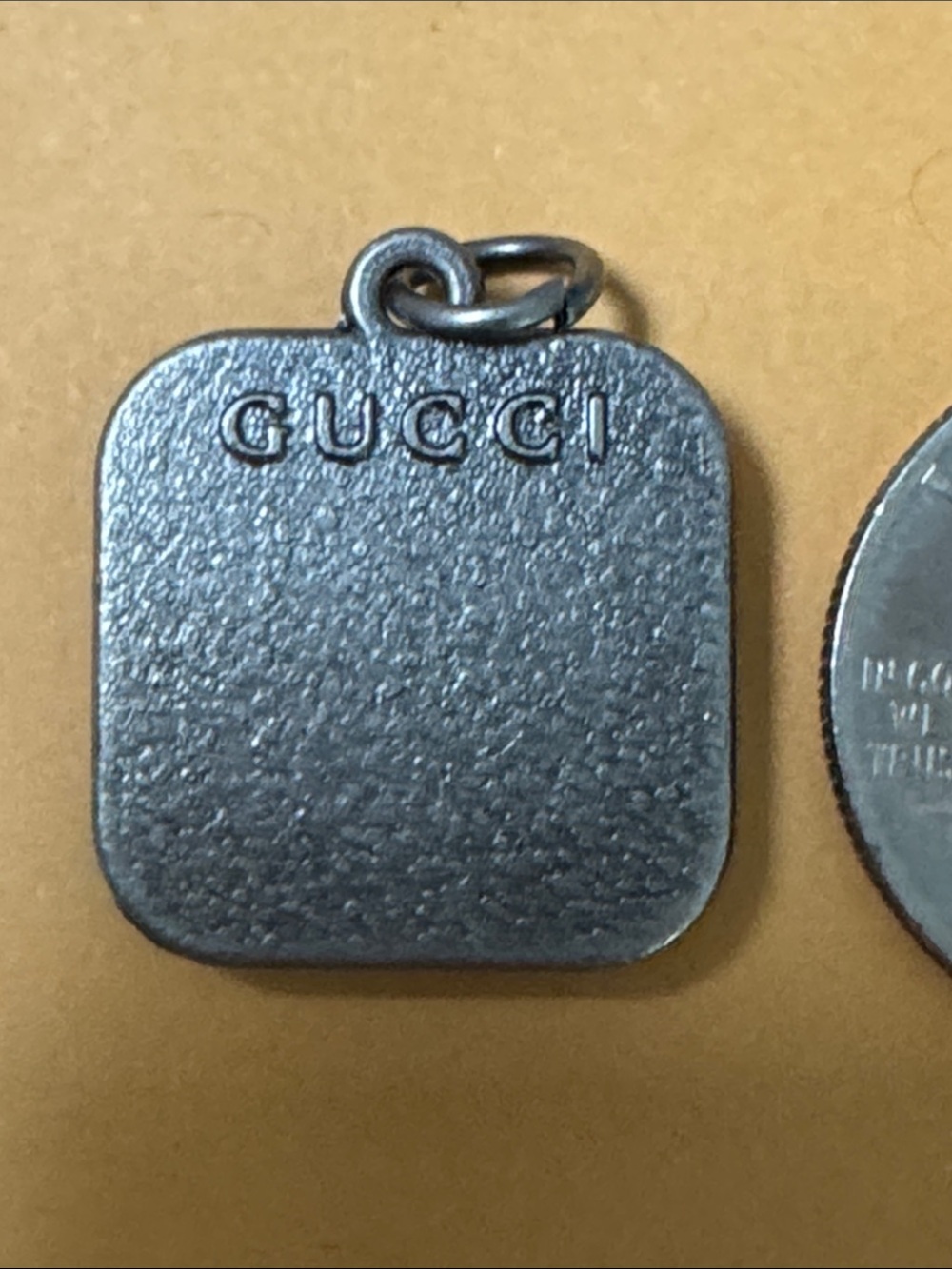 Gucci Black Crystal Double G Square Charm,Zipper pull or Penden with Silver Trim - Picture 4 of 4